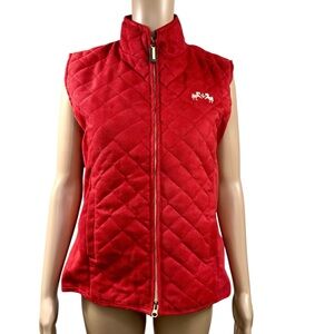 Equine Couture Women's Spinnaker Micro Suede Quilted Vest sz M red, packable